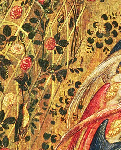 Madonna with a Rose Bush (detail) by Stefano di Giovanni da Verona